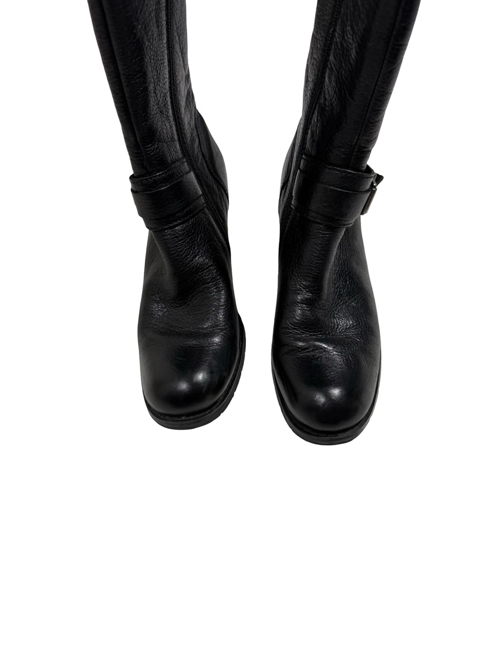 Harley Davidson Womens 8 Serita Black Leather Moto Harness Boots Biker Side Zip - Picture 8 of 15